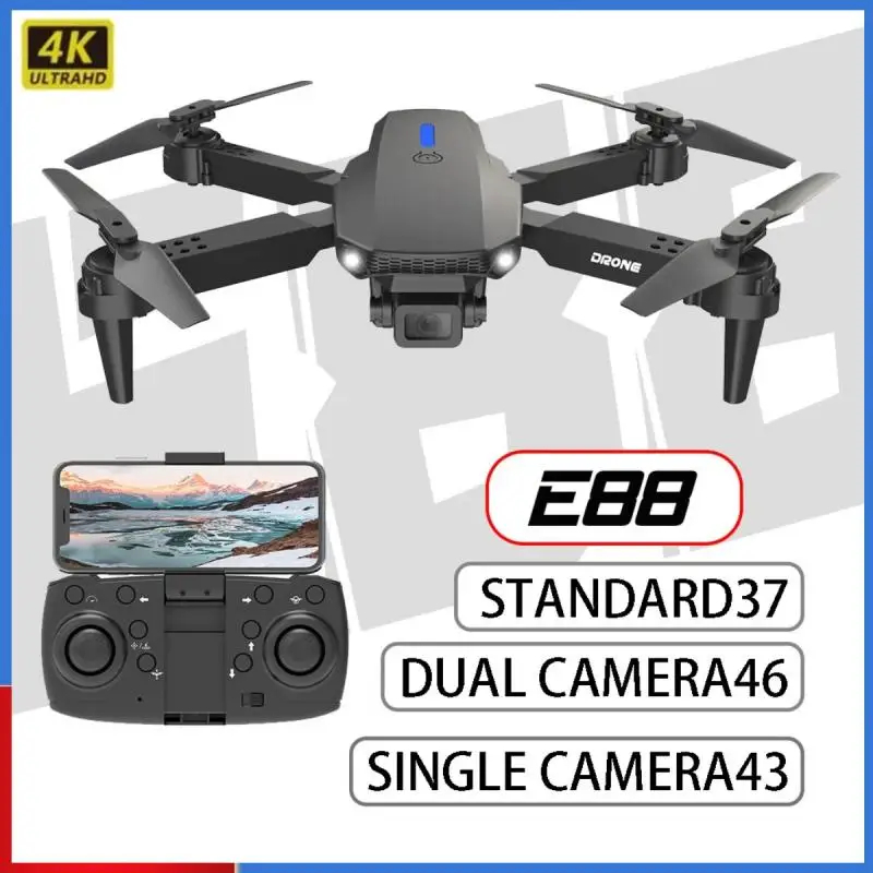 NM58790 Drone with 4K HD Dual Cameras LED Lighting Aerial Photography Omni-Directional Foldable RC FPV Toys Helicopter