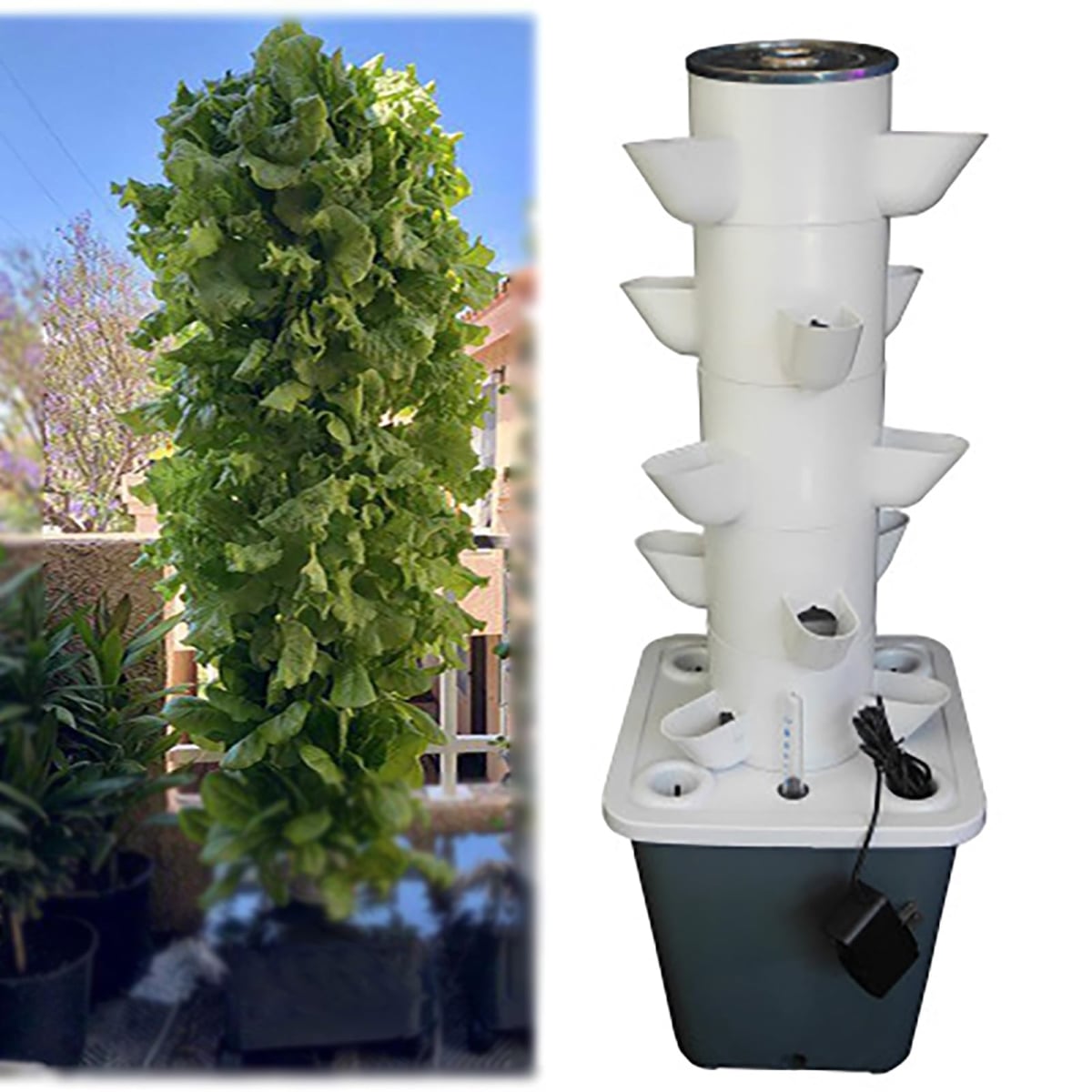 tek NT77765 Hydroponics Herb Garden, Tomato, Vegetable Herb Outdoor & Indoor Hydroponics Growing System Kit Tower