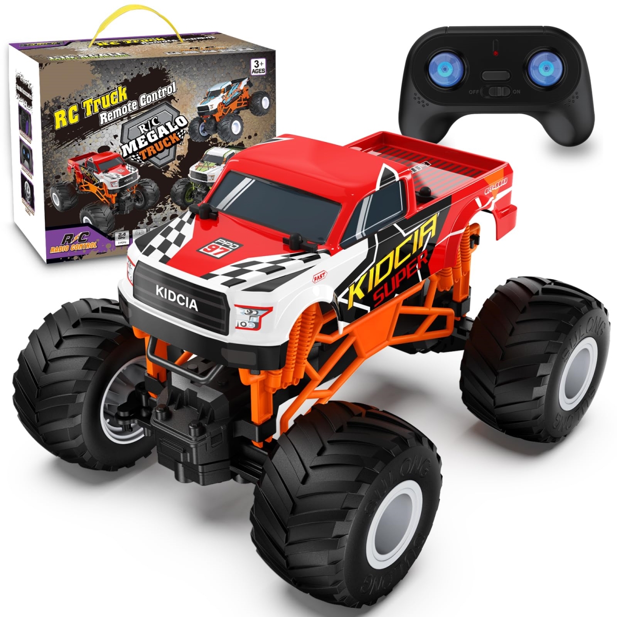 tek NT83043 1-16 Scale 2.4GHz All Terrain, 20km per hour Off Road RC Monster Truck for Kids 4-12, Christmas or Birthday Gift