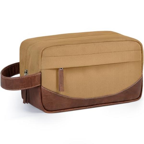 NT87093 Men Travel Toiletry Bag for Hanging Organizer, Water Resistant Shaving Kit, Large Capacity, Brown – Medium
