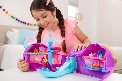 Picture of UNO1RC MC33106 Pocket Sparkle Cove Narwhal Adventurer Dolls & Toy Boat Playset with 2 Micro Dolls&#44; 3 Dissolvable Pearls & 13 Accessories