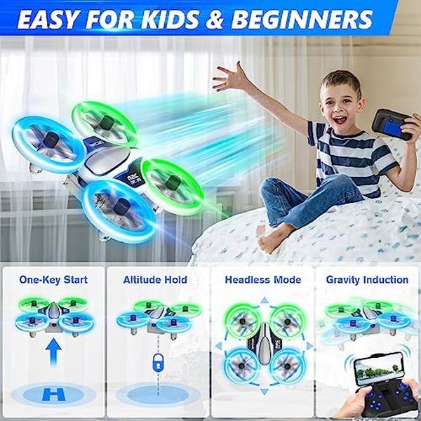 NM55672 Camera 1080P HD FPV RC Nano Quadcopter Mini Drone for Kids & Beginners - Blue