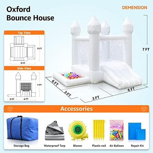NM56623 Castle Theme Kids Inflatable Trampoline with UL Blower