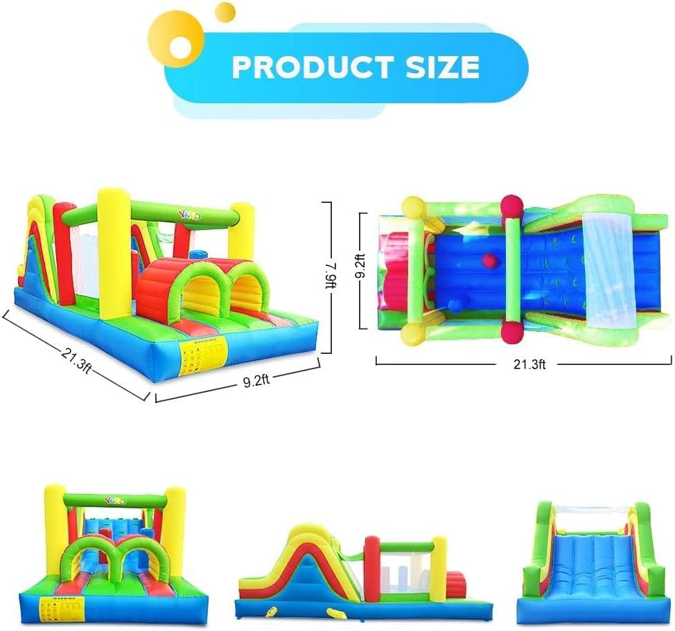 NM56646 Oversized Rainbow Racer Inflatable Obstacle Course Bouncer Bounce House - Large