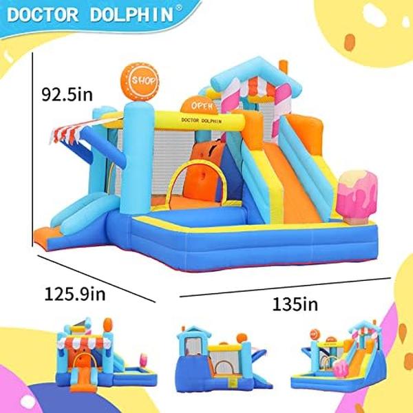 NM56661 Dolphin Inflatable Bounce House for Kids Fun