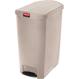 Rubbermaid Commercial Products 261858BG Slim Jim Plastic Step On Container, End Step 24 gal - Beige