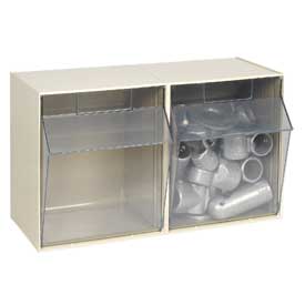 752384BG Tilt Out Storage Bin - 2 Compartments, Ivory