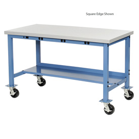 UPC 734272312485 product image for 72 x 30 in. Stainless Square Edge Mobile Power Apron Laboratory Bench - Blue | upcitemdb.com