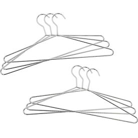 Heavy Duty Steel Hanger - Chrome - 17 in. - Set of 6 - Durable Design