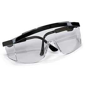 Tk110 Crews Tomahawk Wraparound Glasses - Clear Lens - Black Frame