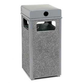 UPC 707022015592 product image for 239576GY 13.5 in. sq. x 35 in. Stone Panel Trash, Weather Urn Gray | upcitemdb.com