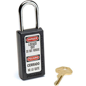 411BLK-DG7179 Safety 411 Series Zenex Thermoplastic Padlock, Black