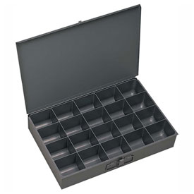206-95 13.38 X 9.25 X 2 In. Steel Scoop Compartment Box Gray - 20 Compartment - Pack Of 6