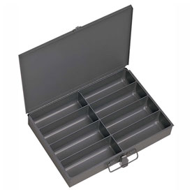 213-95 13.38 X 9.25 X 2 In. Steel Scoop Compartment Box Gray - 8 Compartment - Pack Of 6