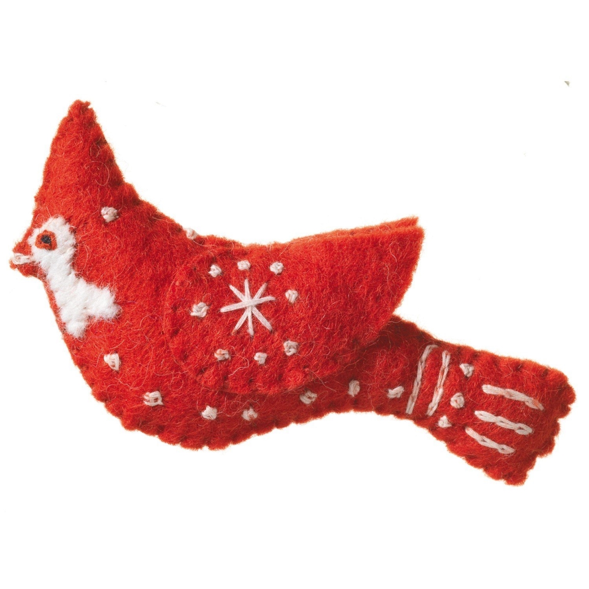Dzi471083040 Handmade & Fair Trade Red Cardinal Felt Ornament