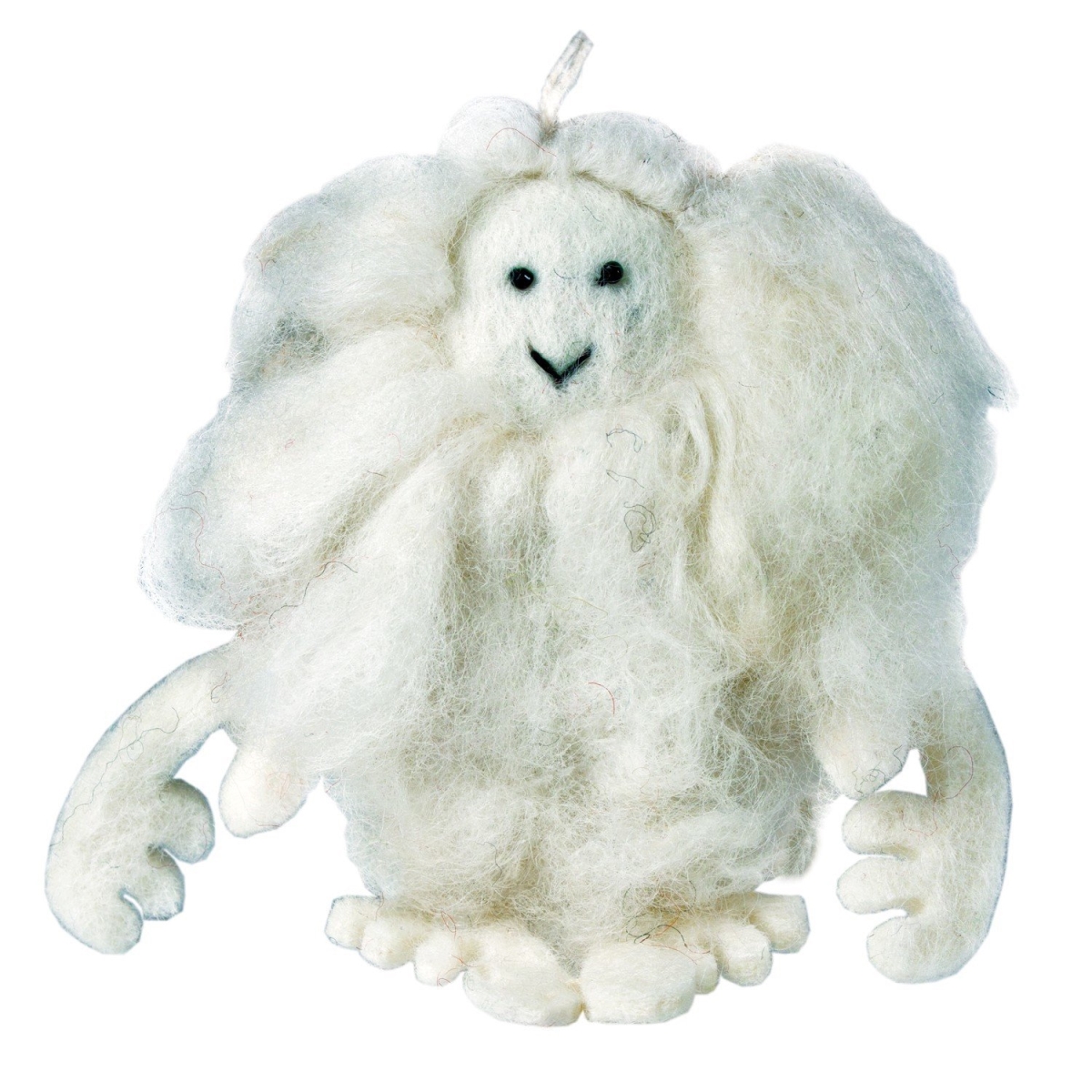 Dzi471281000 Handmade & Fair Trade White Felt Yeti Ornament