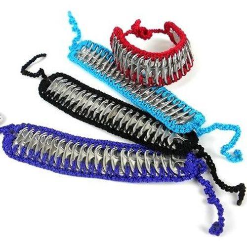 Mjabcro Handmade Colorful Crochet & Poptop Bracelet