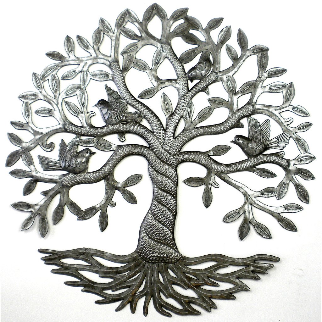 Hmdtree8 Handmade Twisted Tree Of Life Metal Wall Art