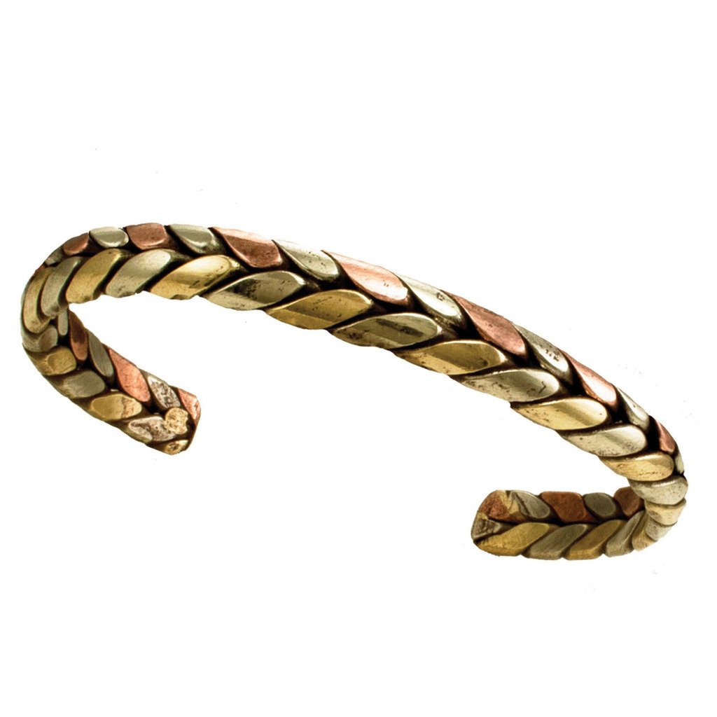 314117000 Handmade Copper & Brass Cuff Bracelet, Healing Trinity