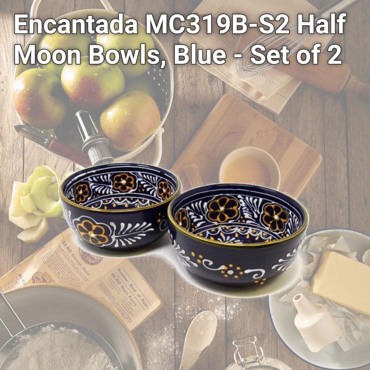 Picture of Encantada MC319B-S2 Half Moon Bowls, Blue - Set of 2