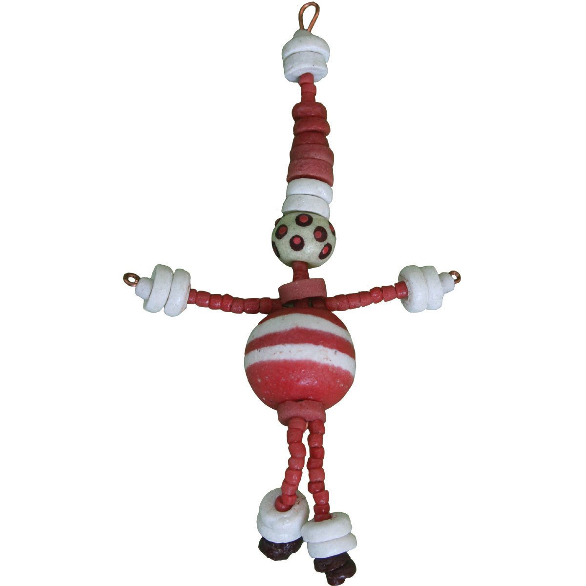 Gm50200010-595206 Handmade & Fair Trade Recycled Glass Bead Santa Ornament