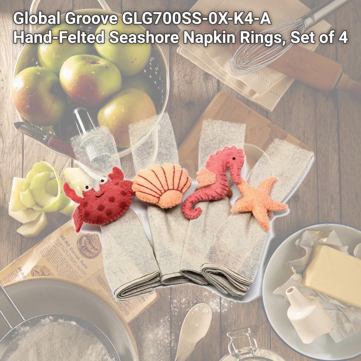 Picture of Global Groove GLG700SS-0X-K4-A Hand-Felted Seashore Napkin Rings, Set of 4