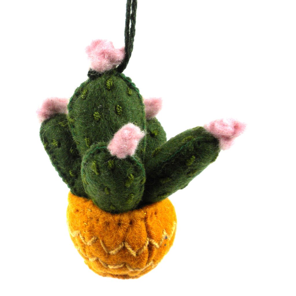 Sror134-597621 Handmade Felt Prickly Pear Ornament
