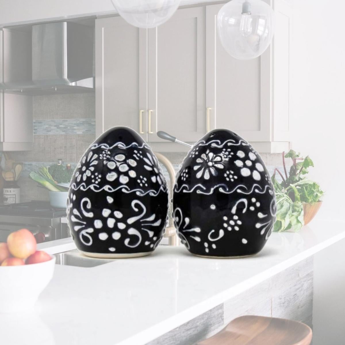 Picture of Ceramica Quevedo MC085I-K2 Encantada Handmade Pottery Spice Shakers, Ink
