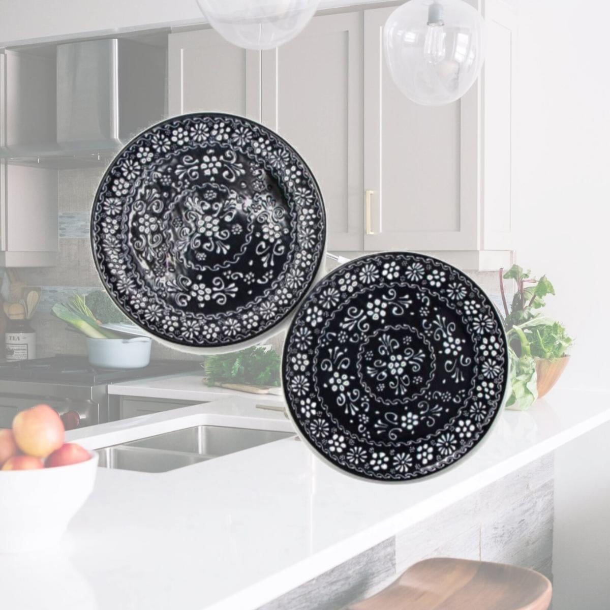 Picture of Ceramica Quevedo MC110I-S2 Encantada Handmade Pottery 11-75 Dinner Plates Ink - Set of 2
