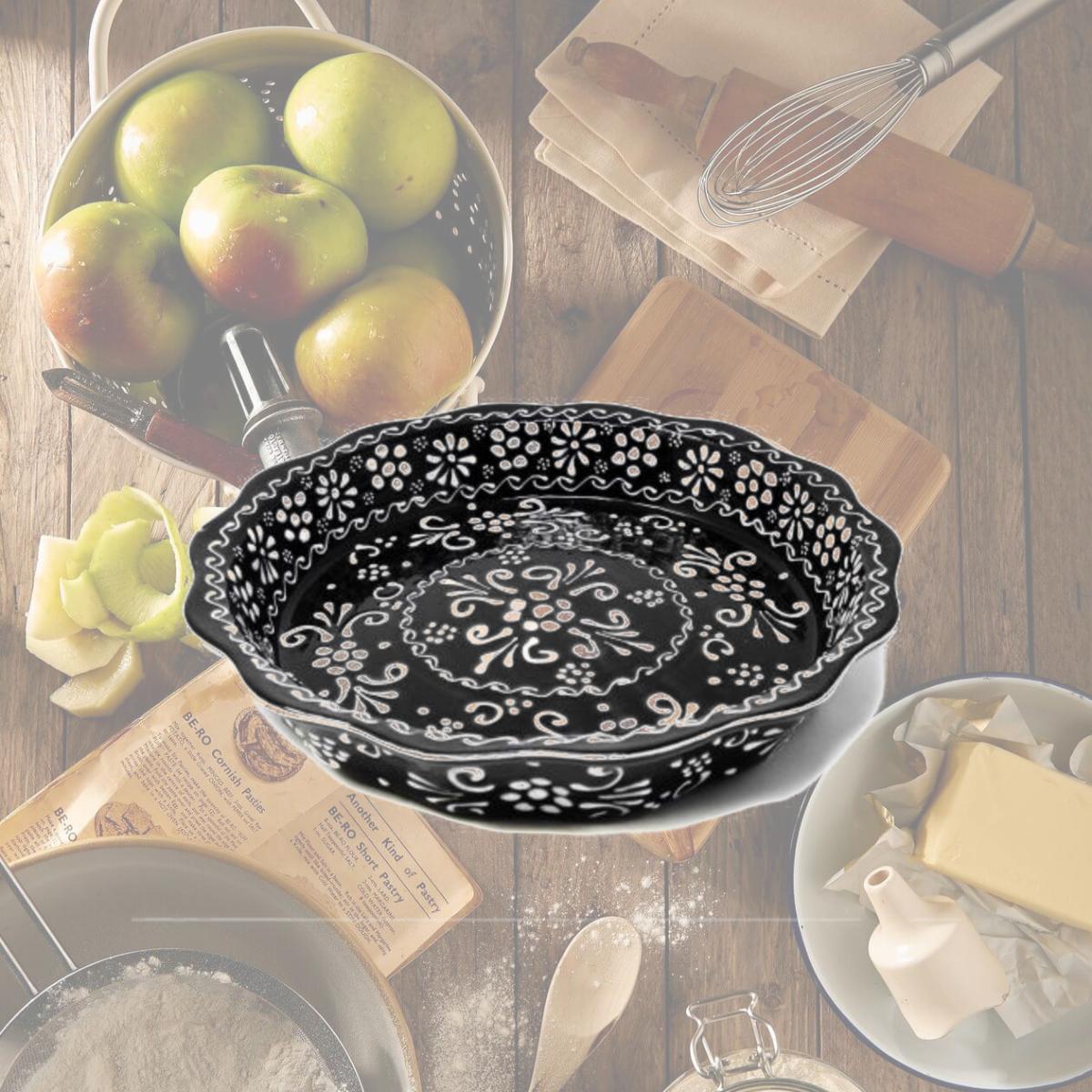 Picture of Ceramica Quevedo MC327I Encantada Handmade Pottery Serving Dish, Black & White
