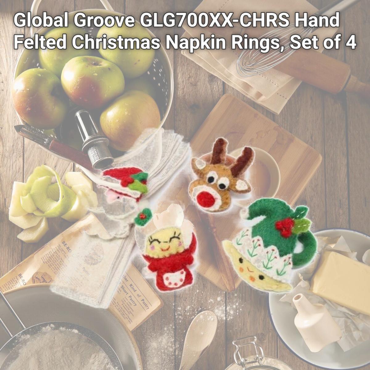 Picture of Global Groove GLG700XX-CHRS Hand Felted Christmas Napkin Rings, Set of 4