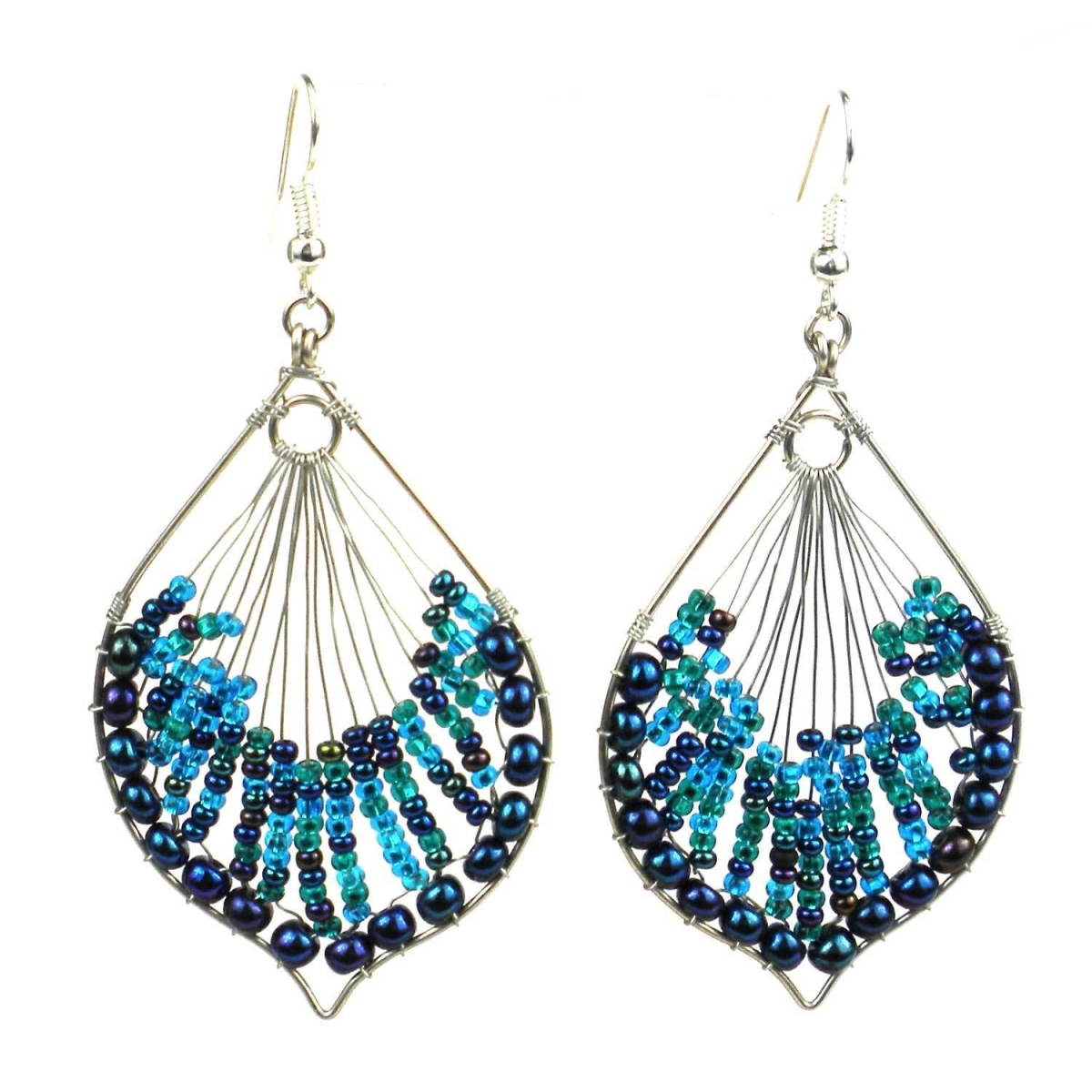 Lije-26b-15-229546 Handmade & Fair Trade Cleo Earring - Blue