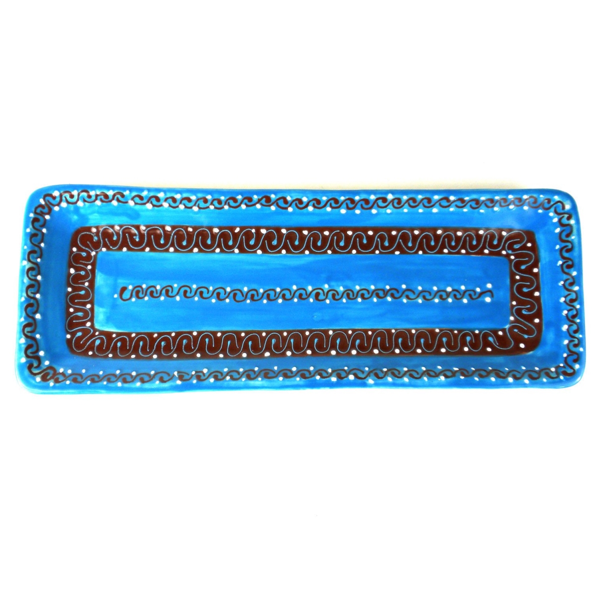 Mc067t Handmade & Fair Trade Long Platter - Azure Blue