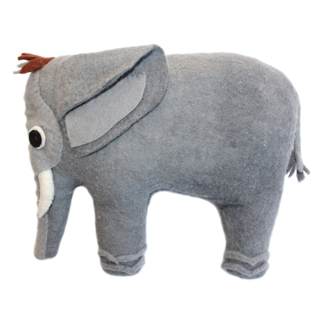 Srmy07-133015 Handmade & Fair Trade Elephant Design Felted Friend