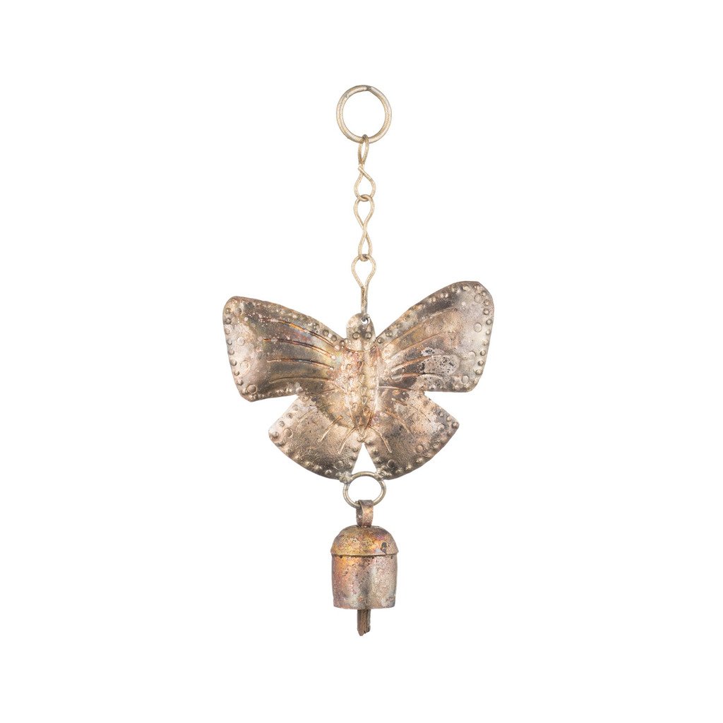 Hmecrsb119-703305 Handmade & Fair Trade Hanging Butterfly With Bell