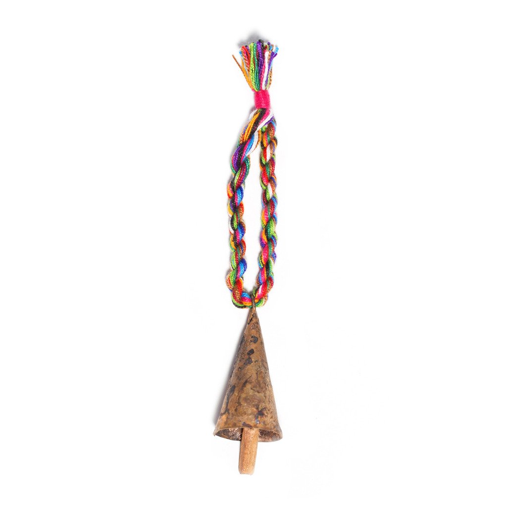Hmecrsb114-703303 Handmade & Fair Trade Rainbow Twist Cone Bell