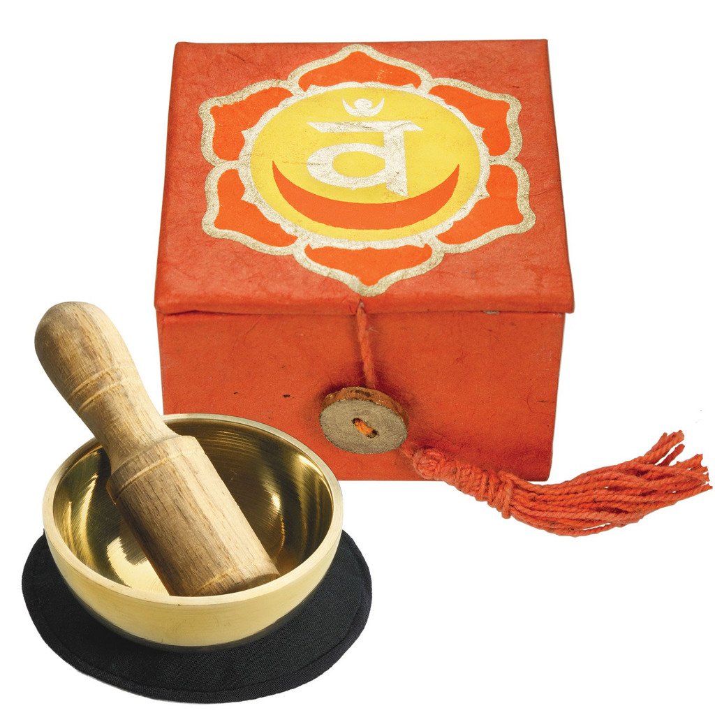525021000 Handmade & Fair Trade Mini Meditation Bowl Box With 2 In. Sacral Chakra