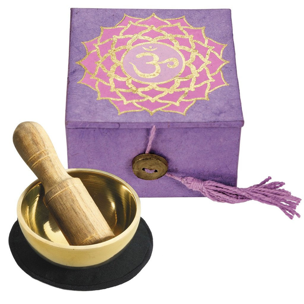 525014000 Handmade & Fair Trade Mini Meditation Bowl Box With 2 In. Crown Chakra