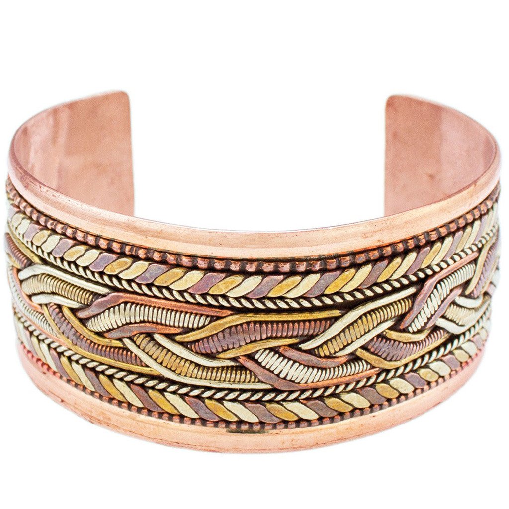 314121000 Handmade & Fair Trade Copper & Brass Bracelet - Healing Cuff