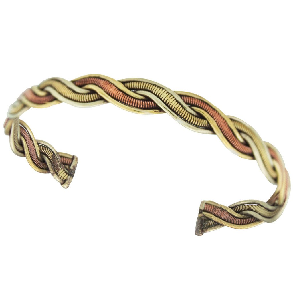 314112000 Handmade & Fair Trade Copper & Brass Cuff Bracelet - Healing Genie