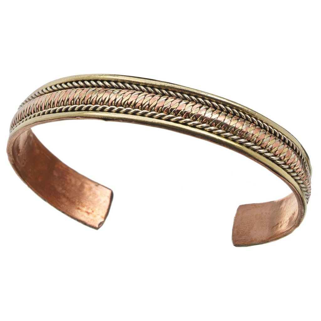 314023000 Handmade & Fair Trade Copper & Brass Cuff Bracelet - Healing Path