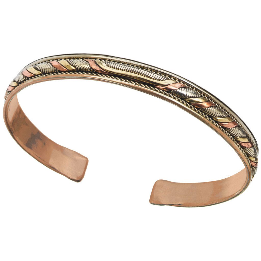 314021000 Handmade & Fair Trade Copper & Brass Cuff Bracelet - Healing Twist