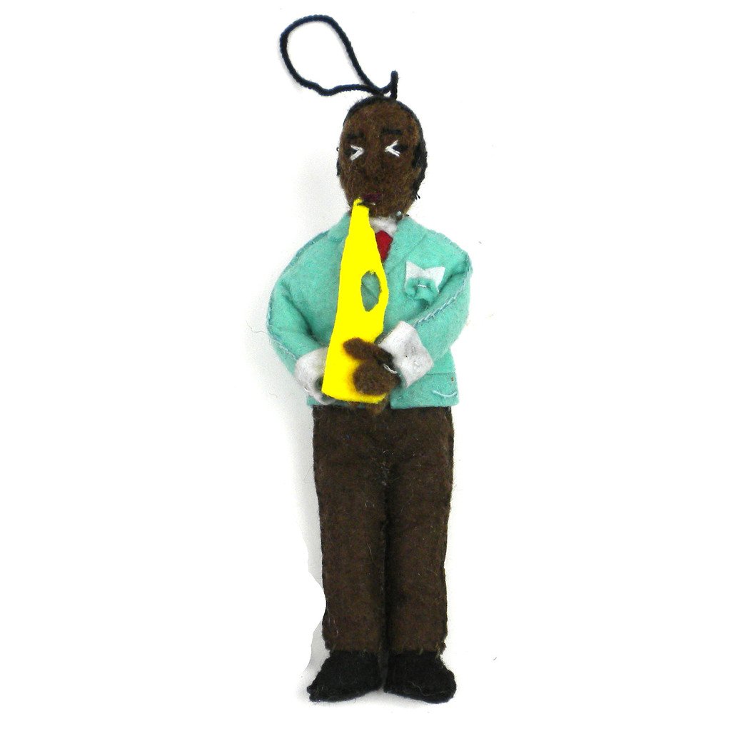 Sror148-597693 Handmade & Fair Trade Louis Armstrong Felt Ornament