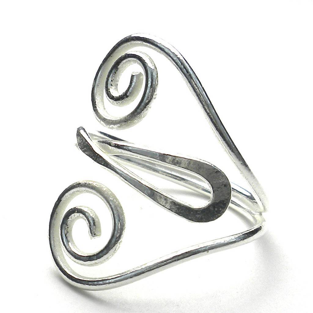 Mjsr011-241388 Handmade & Fair Trade Silver Swirl Heart Ring