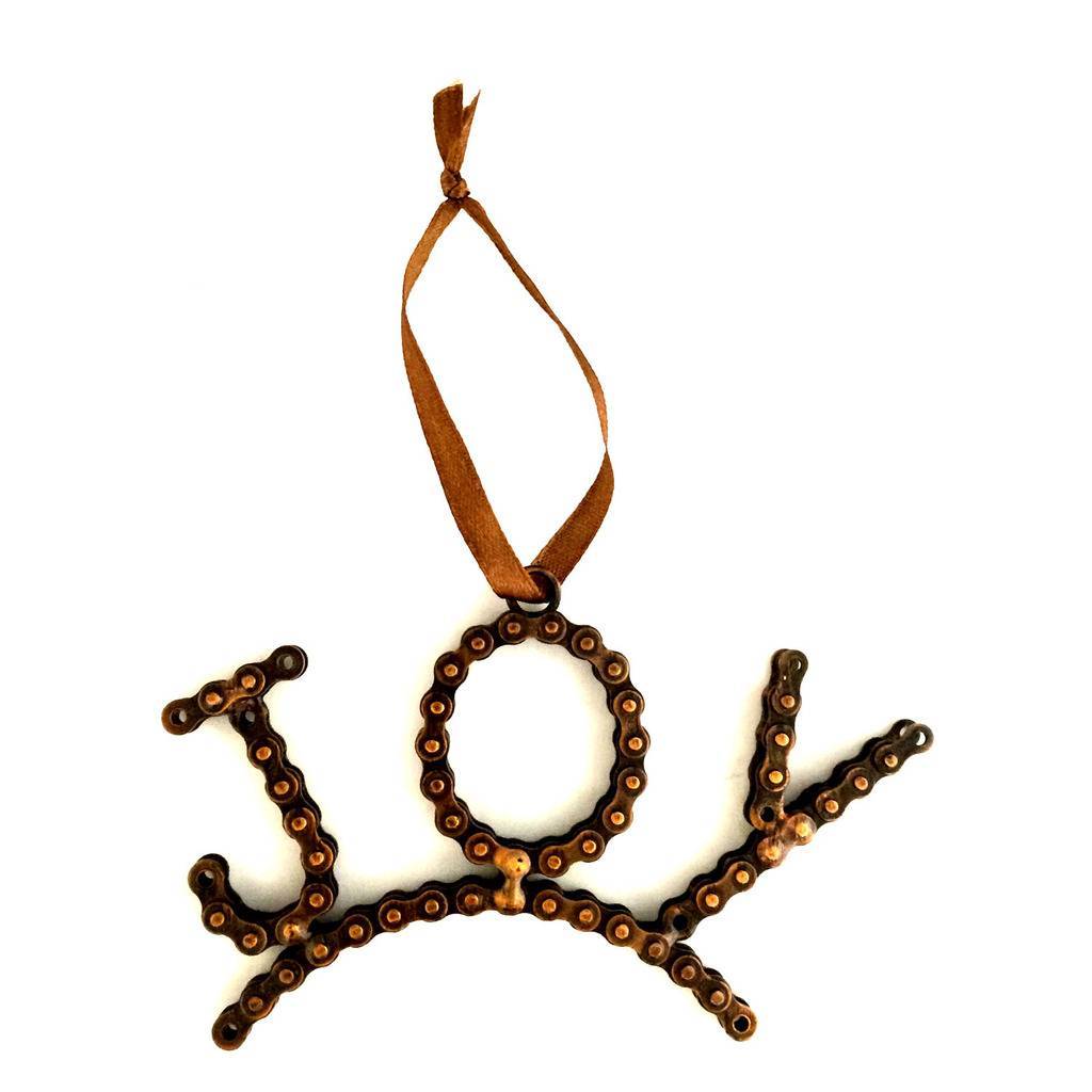 Ma93609-706408 Handmade & Fair Trade Joy Bike Chain Ornament