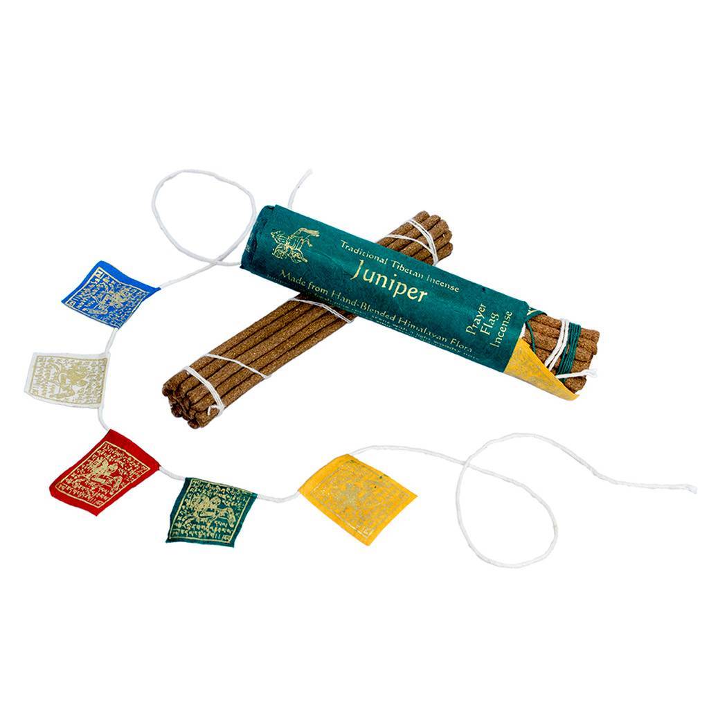 421003004 Handmade & Fair Trade Prayer Flag & Incense Roll - Juniper