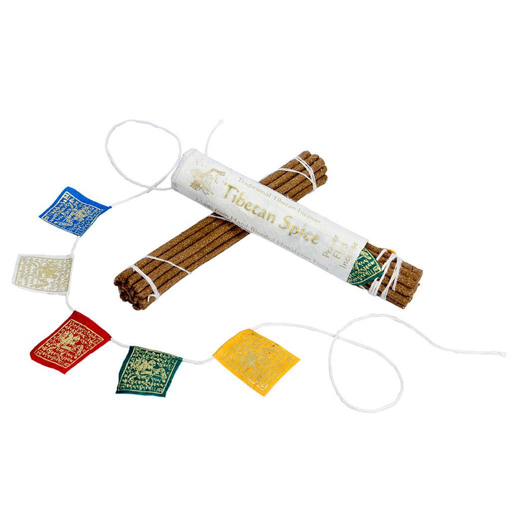 421003002 Handmade & Fair Trade Prayer Flag & Incense Roll - Tibetan Spice