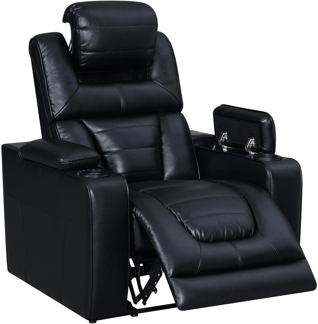 U1877-blanche Black-pr W-phr Transformer Power Chair, Black