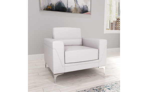 U6109-light Gry Pvc-s Casual Style Affordable Sofa, Light Grey