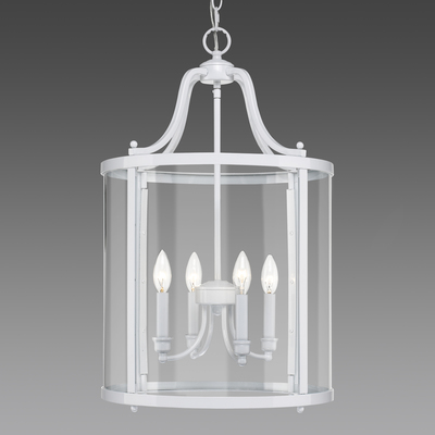 1157-4p Wh Payton 4 Light Pendant In White With Clear Glass